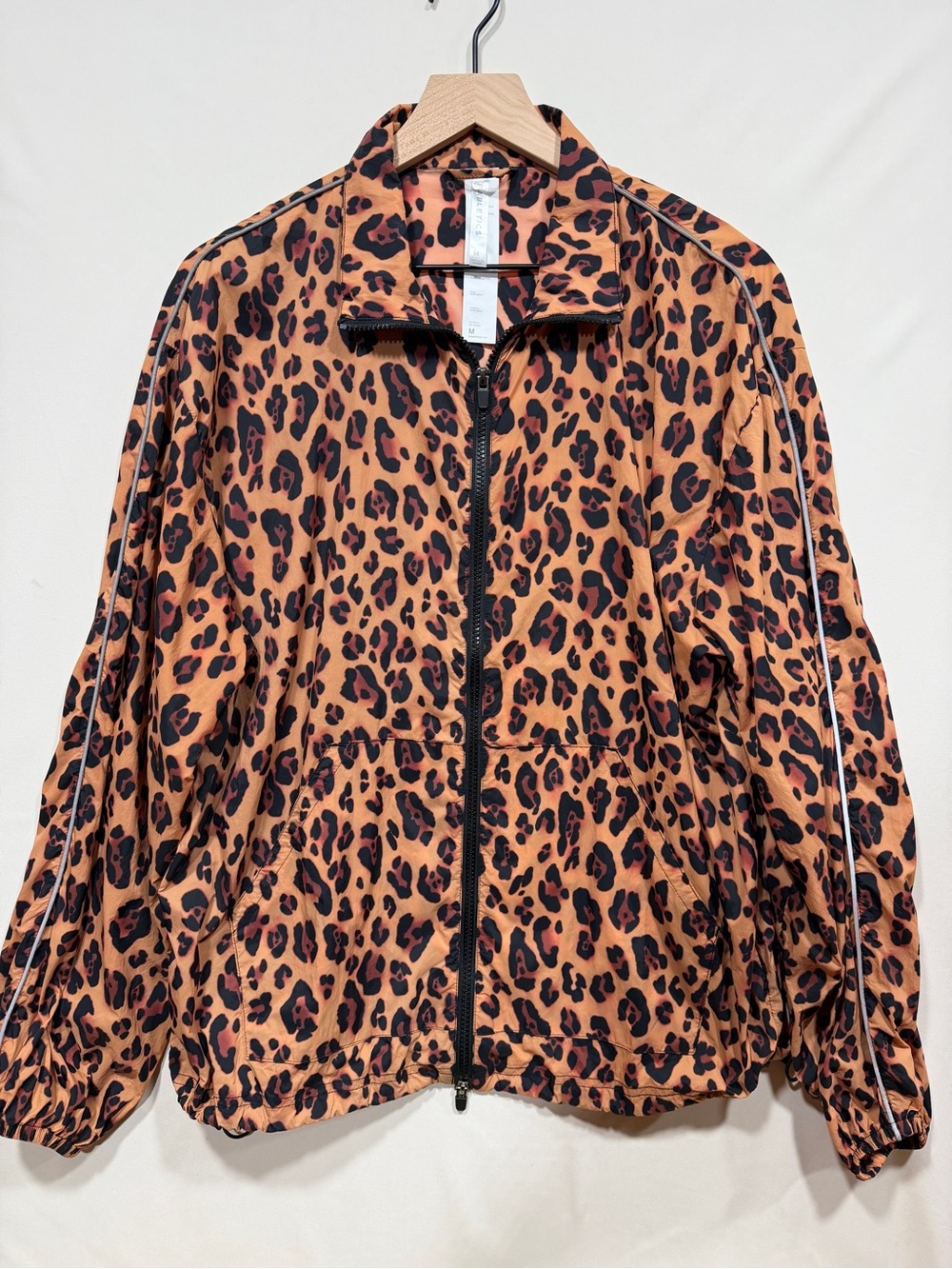 Fabletics Oversized Flyweight Leopard Print Windbreaker Jacket Size M